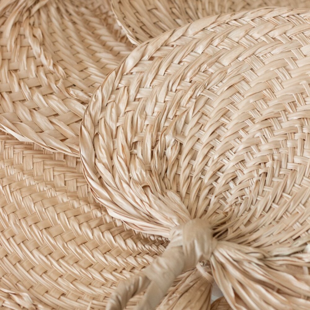 Natural Woven Wedding Hand Fan